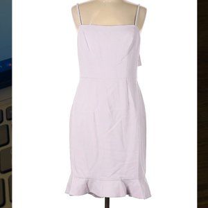 NWT French Connection Whisper Sweetheart Ruffle Hem Sheath Dress (Lavender)